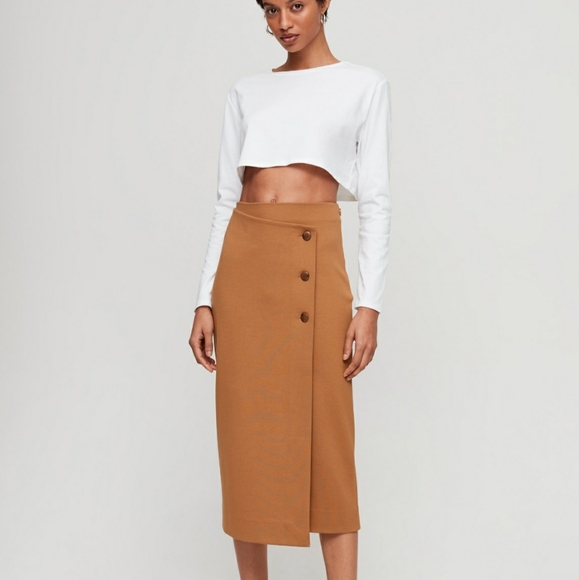 Babaton Dresses & Skirts - BABATON CAMEL TAN SKIRT SIZE 10